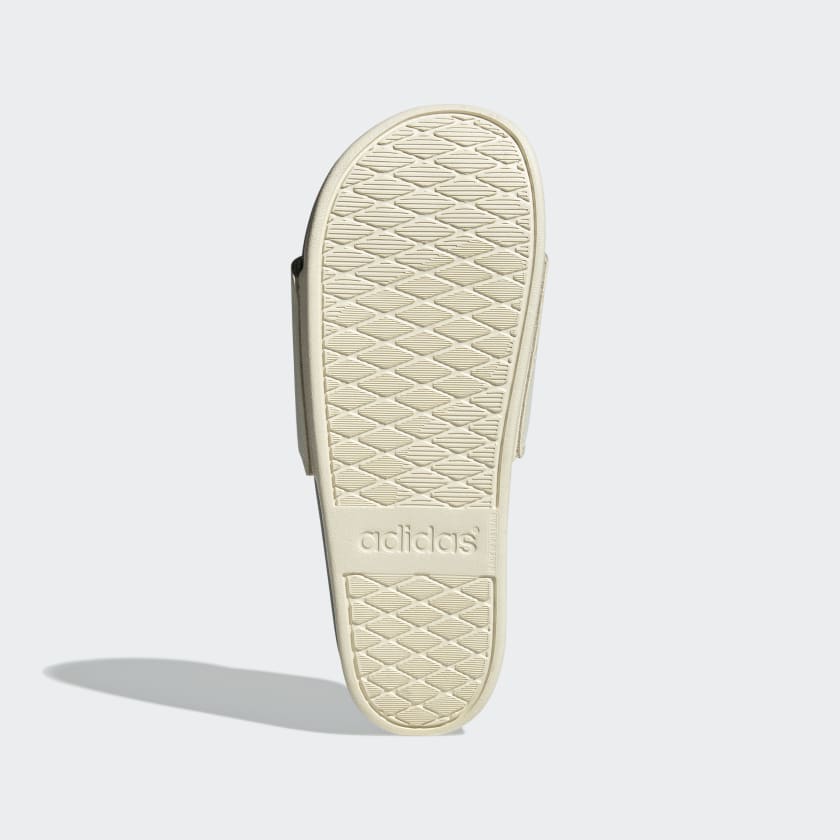 Adidas Women's Adilette Comfort Slides, Wonder White / Collegiate Green / Gold Metallic