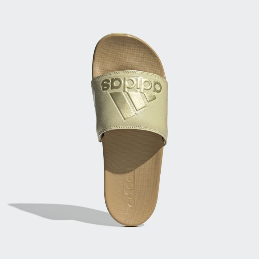 Adidas Women's Adilette Comfort Slides, Sandy Beige / Sandy Beige Met / Golden Beige