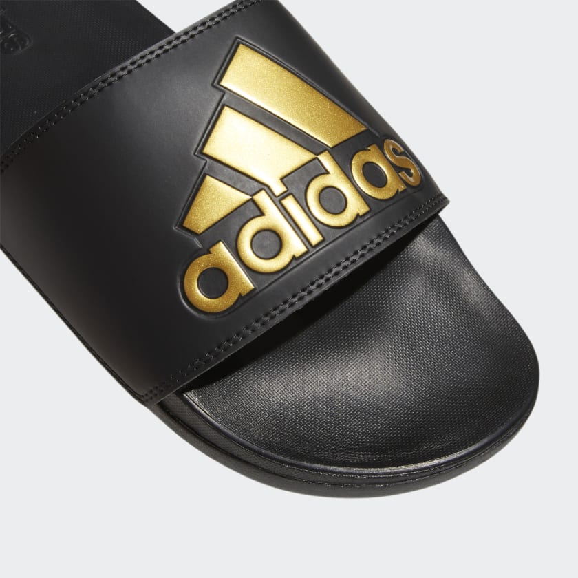 Adidas Adilette Comfort Men's Slides, Core Black / Gold Metallic / Core Black