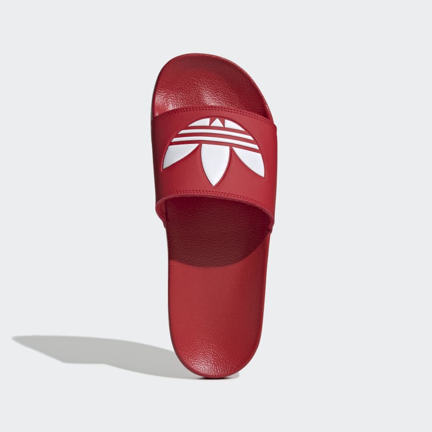 Adidas Men's Adilette Lite Slides,  Scarlet / Cloud White / Scarlet