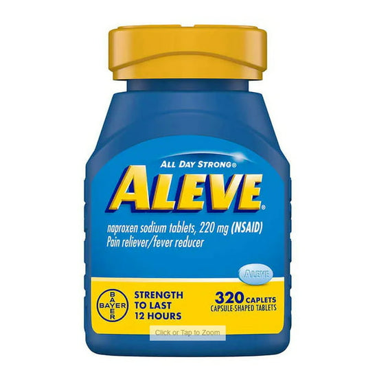 Aleve Naproxen Sodium 220 mg. Pain Reliever/Fever Reducer, 320 Caplets