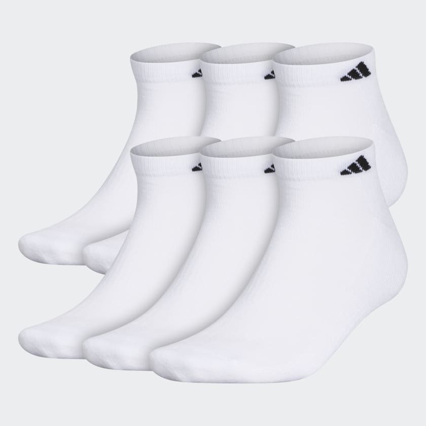Adidas Athletic Cushioned Low-Cut Socks 6 Pairs, White