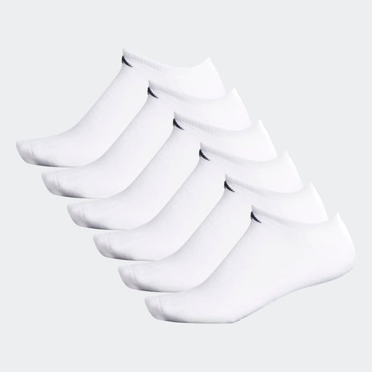 Adidas Athletic Cushioned No-Show Socks 6 Pairs, White