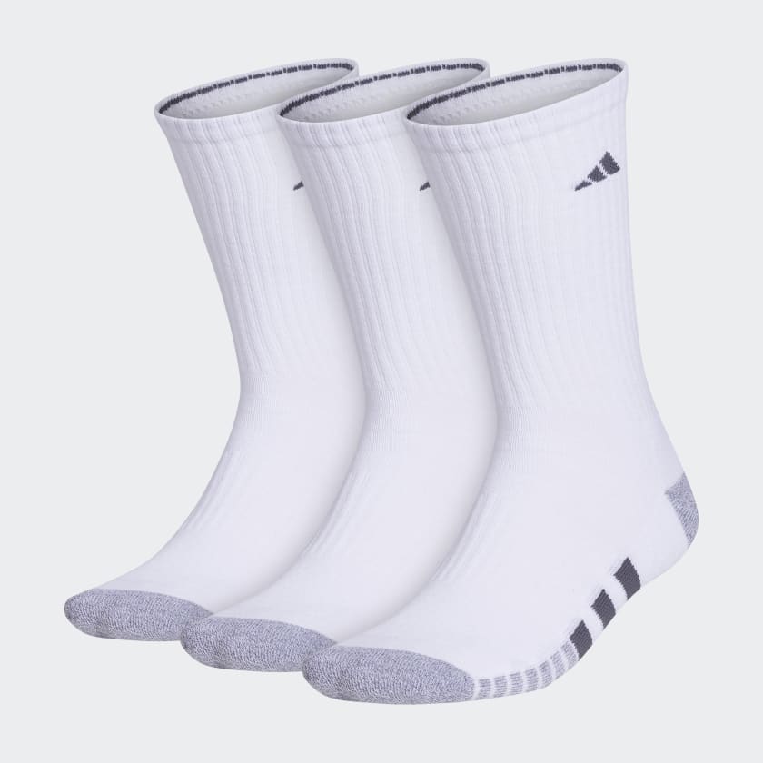 Adidas Cushioned Crew Socks 3 Pairs, White / Grey / Black