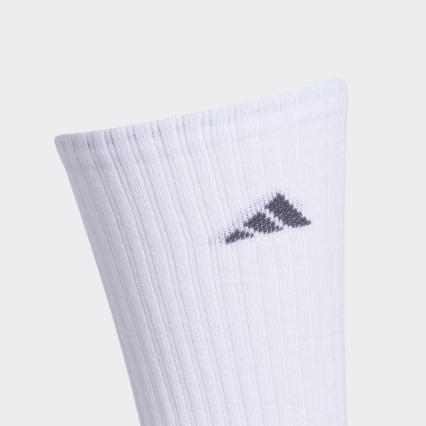 Adidas Cushioned Crew Socks 3 Pairs, White / Grey / Black