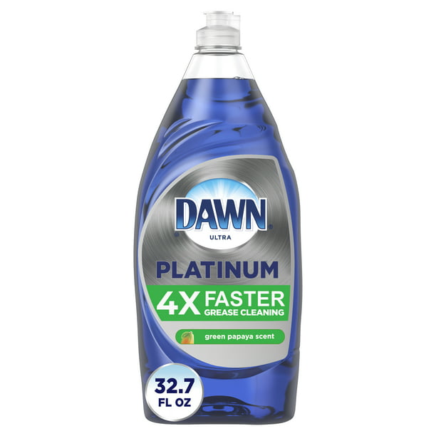 Dawn Platinum Bleach Alternative Dish Washing Liquid Dish Soap, Green Papaya Scent, 32.7 fl oz