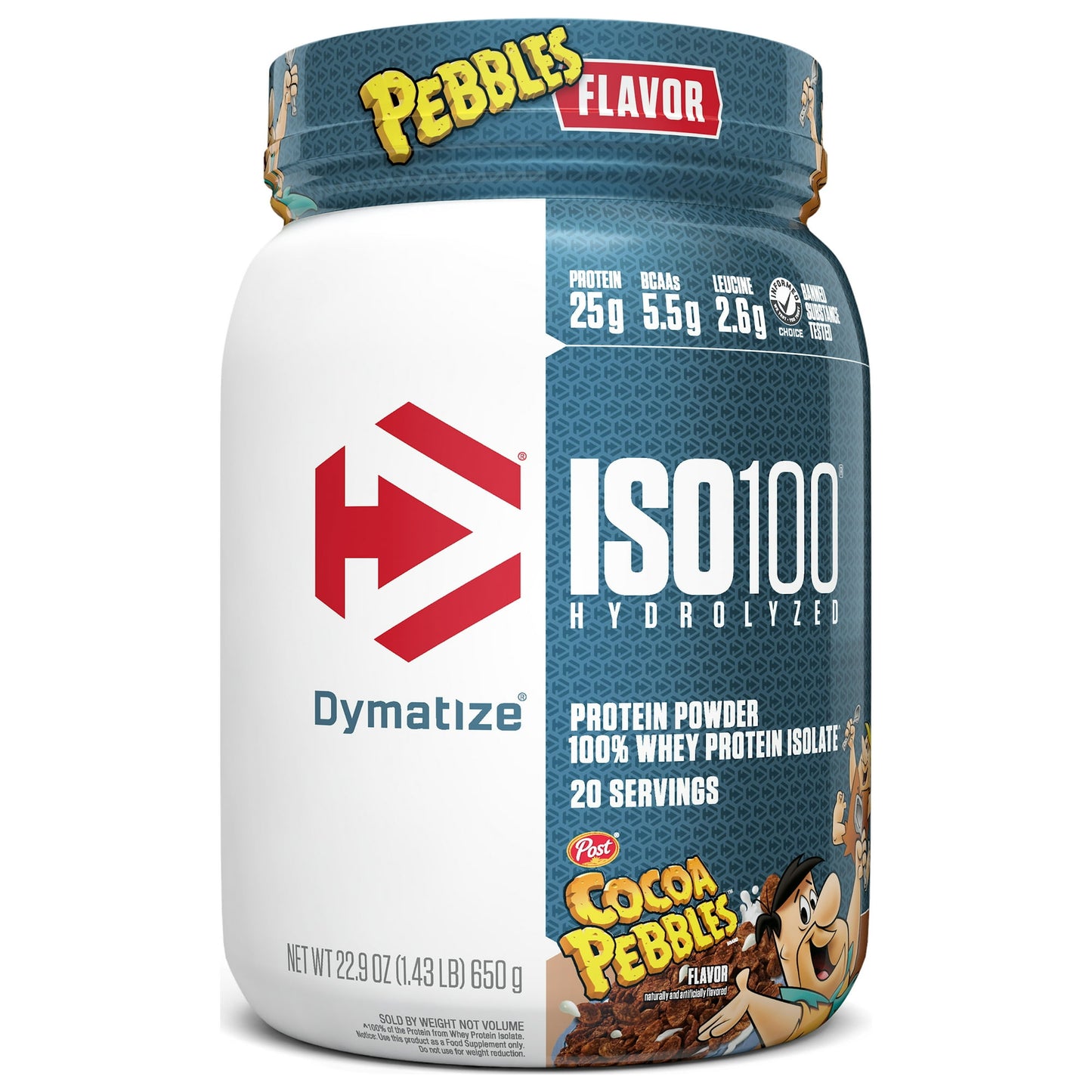 Dymatize ISO100 Hydrolyzed Whey Isolate Protein Powder, Cocoa Pebbles, 20 Servings
