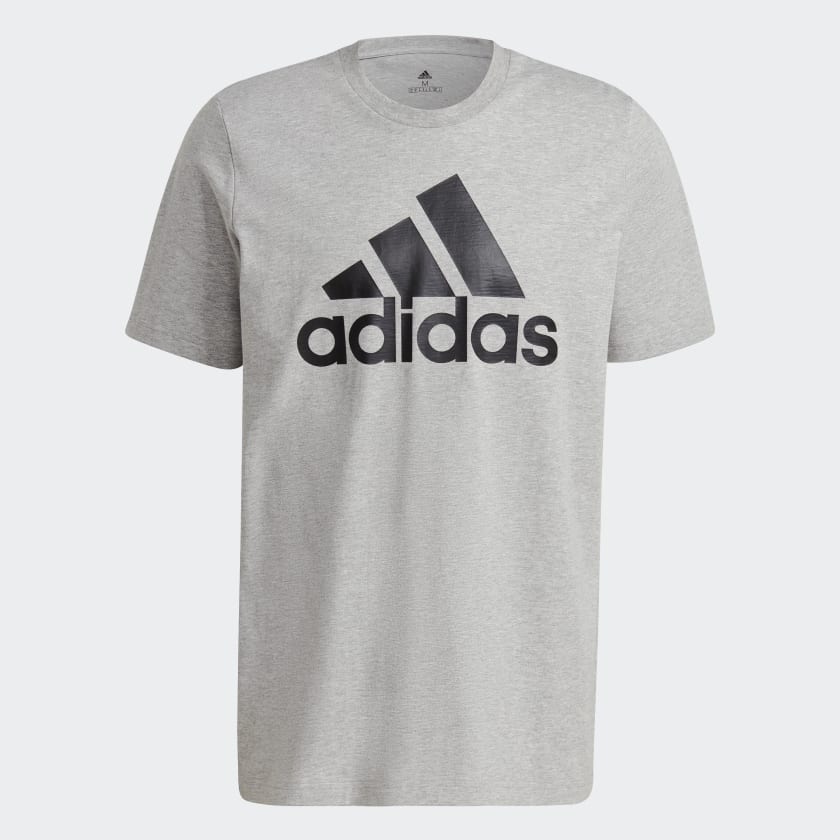 Adidas Men's Essentials Big Logo Tee, Medium Grey Heather / Black