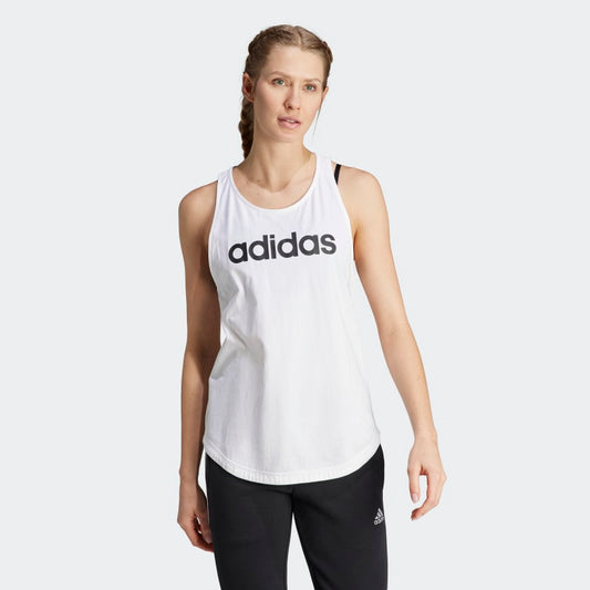 Adidas Women's Essentials Loose Logo Tank Top, White / Black