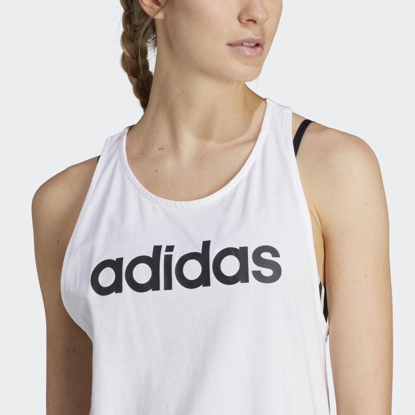 Adidas Women's Essentials Loose Logo Tank Top, White / Black