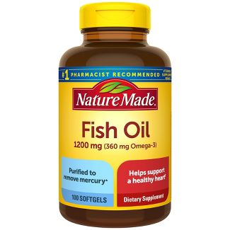 Nature Made Fish Oil Supplements 1200 mg Omega 3 Supplements for Healthy Heart Support Softgels