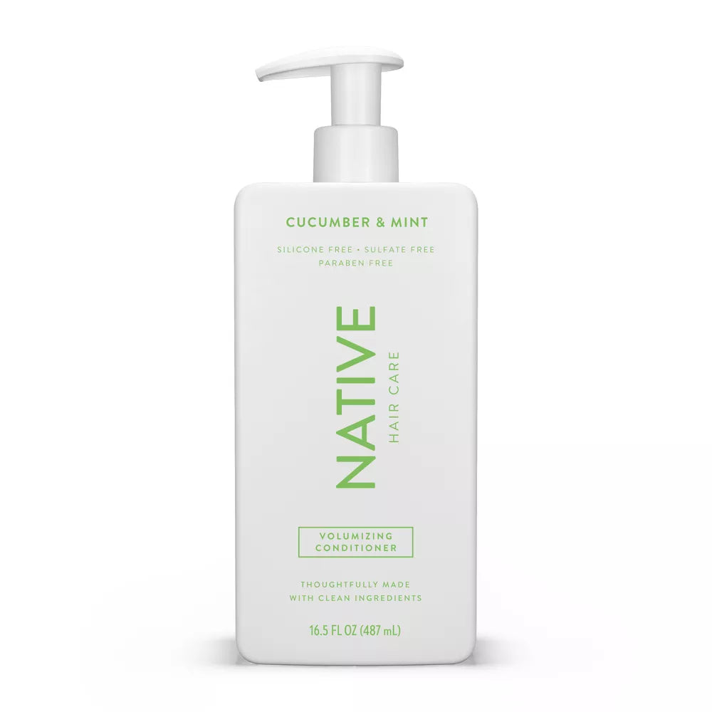 Native Vegan Cucumber & Mint Natural Volume Conditioner, Clean, Sulfate, Paraben and Silicone Free - 16.5 fl oz