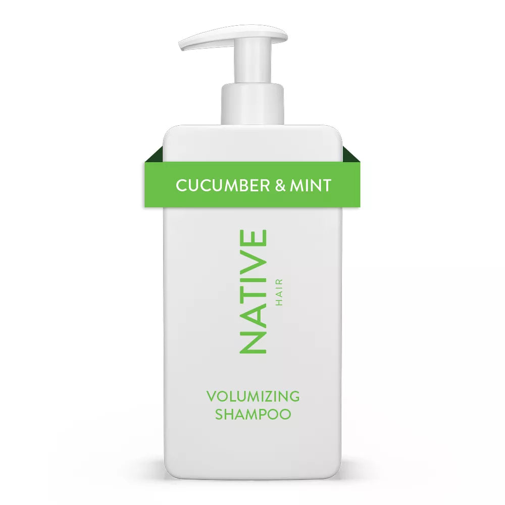 Native Vegan Cucumber & Mint Natural Volume Shampoo, Clean, Sulfate, Paraben and Silicone Free - 16.5 fl oz