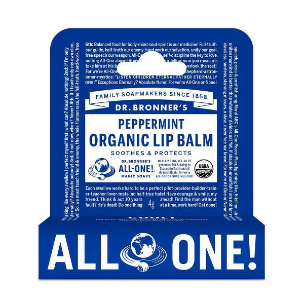 Dr. Bronner's Organic Lip Balm Peppermint - .15oz