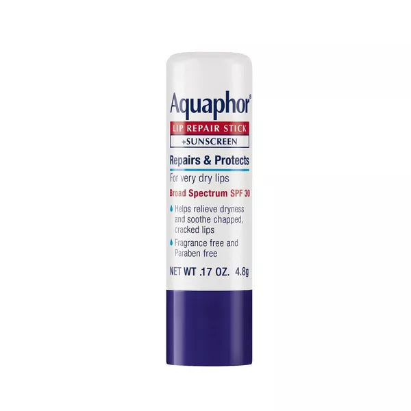 Aquaphor Lip Balm Repair Stick for Chapped Lips - SPF30 - 2pk/.34oz