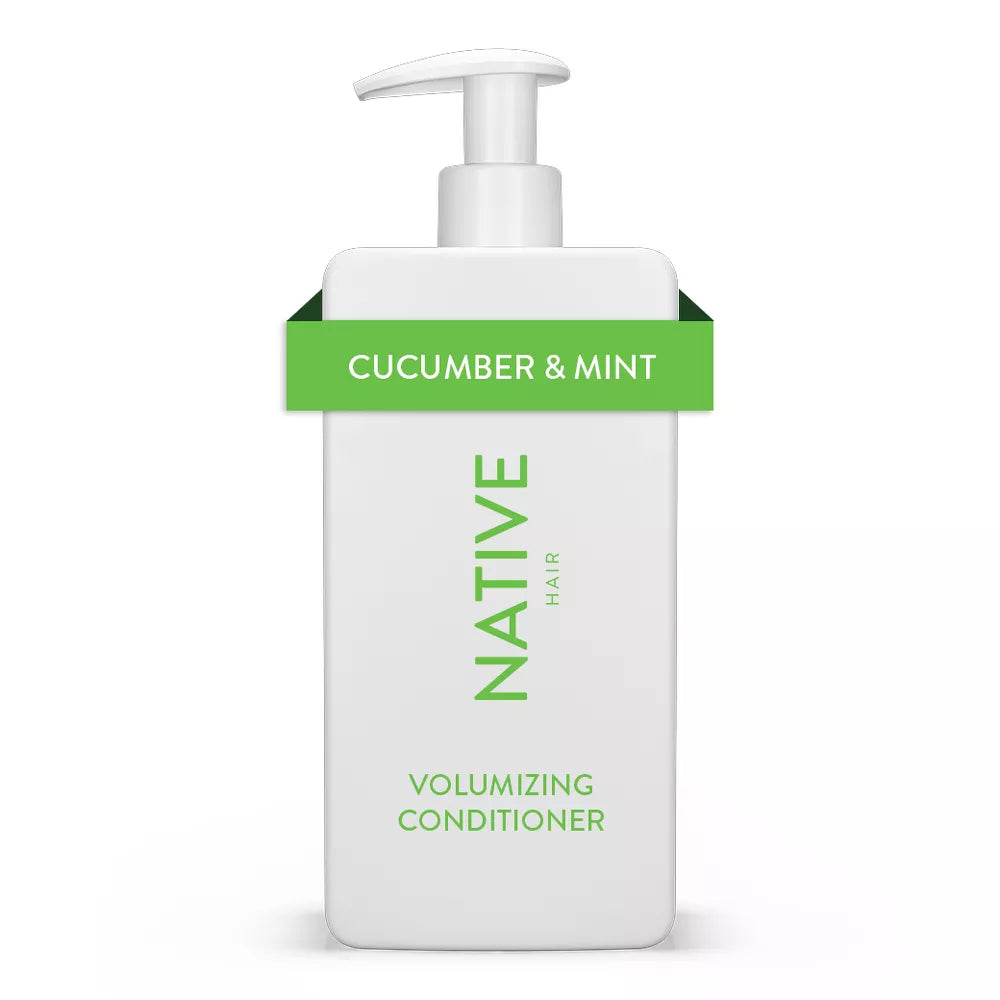 Native Vegan Cucumber & Mint Natural Volume Conditioner, Clean, Sulfate, Paraben and Silicone Free - 16.5 fl oz