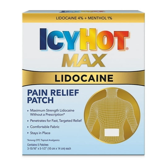 Icy Hot Maximum Strength Muscle & Joint Pain Relief Numbing Back Patch with Lidocaine 5ct