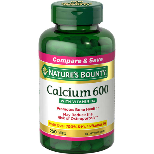 Nature's Bounty Calcium 600 + Vitamin D3 Tablets, 600 Mg, 250 Ct
