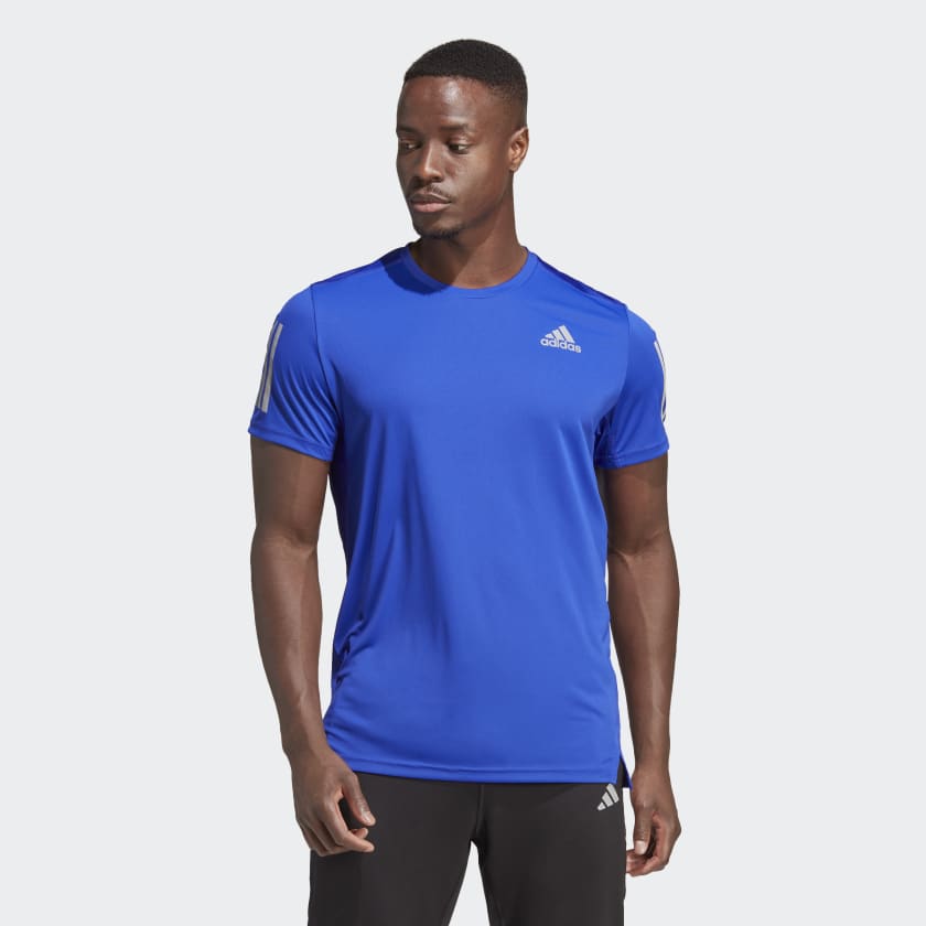 Adidas Men's Own The Run Tee, Lucid Blue / Reflective Silver