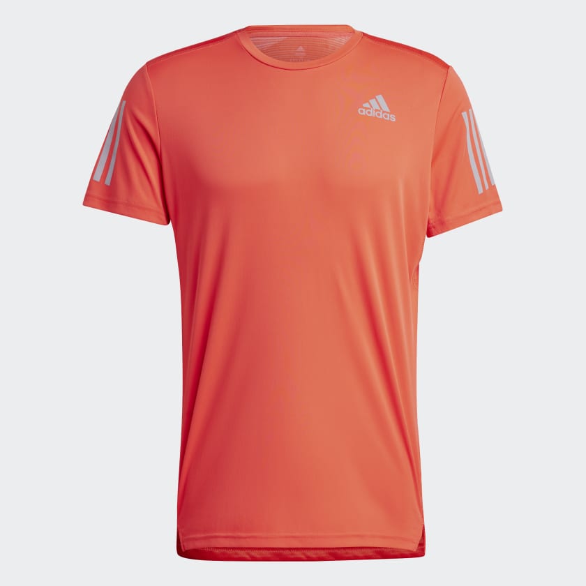 Adidas Men's Own The Run Tee, Bright Red / Reflective Silver