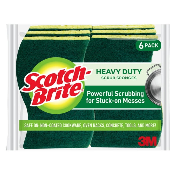 Scotch-Brite Heavy Duty Scrub Sponges, 6 Scrubbing Sponges