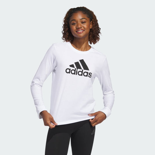 Adidas Women's Sportswear Logo Long Sleeve Tee, White