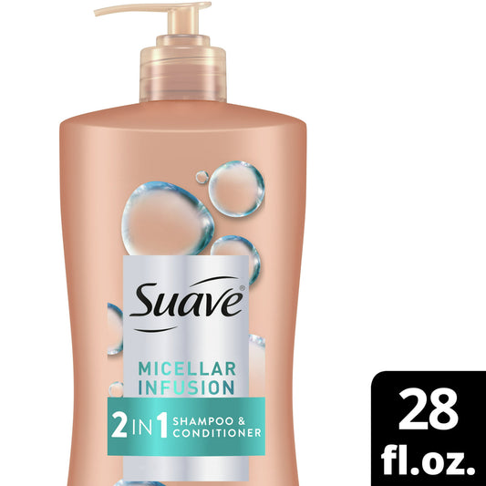 Suave Micellar Infusion 2-in-1 Shampoo and Conditioner For All Hair Types 28 fl oz