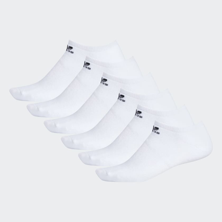 Adidas Trefoil No-Show Socks 6 Pairs,  Weiss-Schwarz