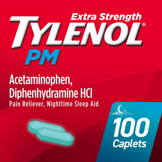 Tylenol PM Extra Strength Pain Reliever & Sleep Aid Caplets, 100 ct