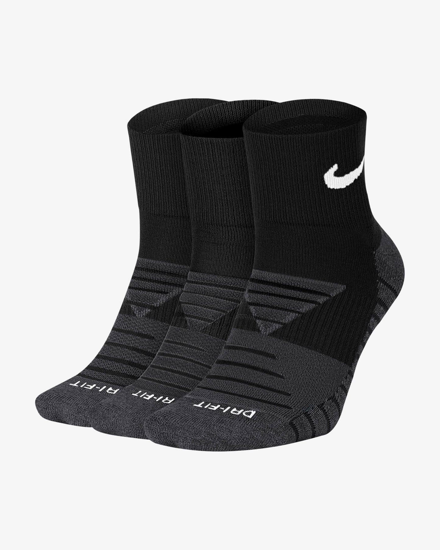 Nike Everyday Max Cushioned Training Ankle Socks (3 Pairs), Black/Anthracite/White