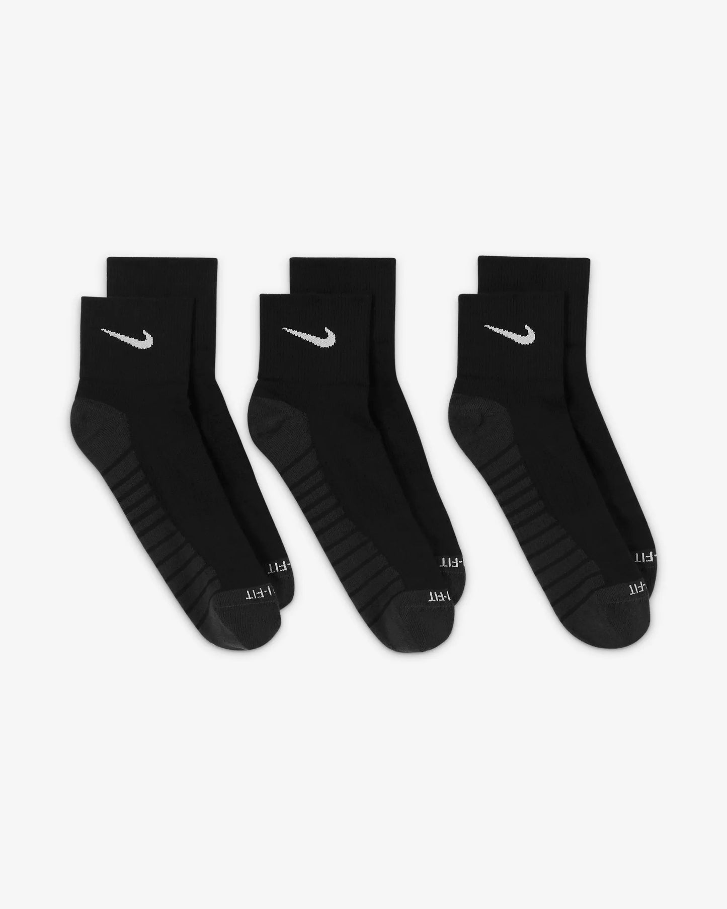 Nike Everyday Max Cushioned Training Ankle Socks (3 Pairs), Black/Anthracite/White