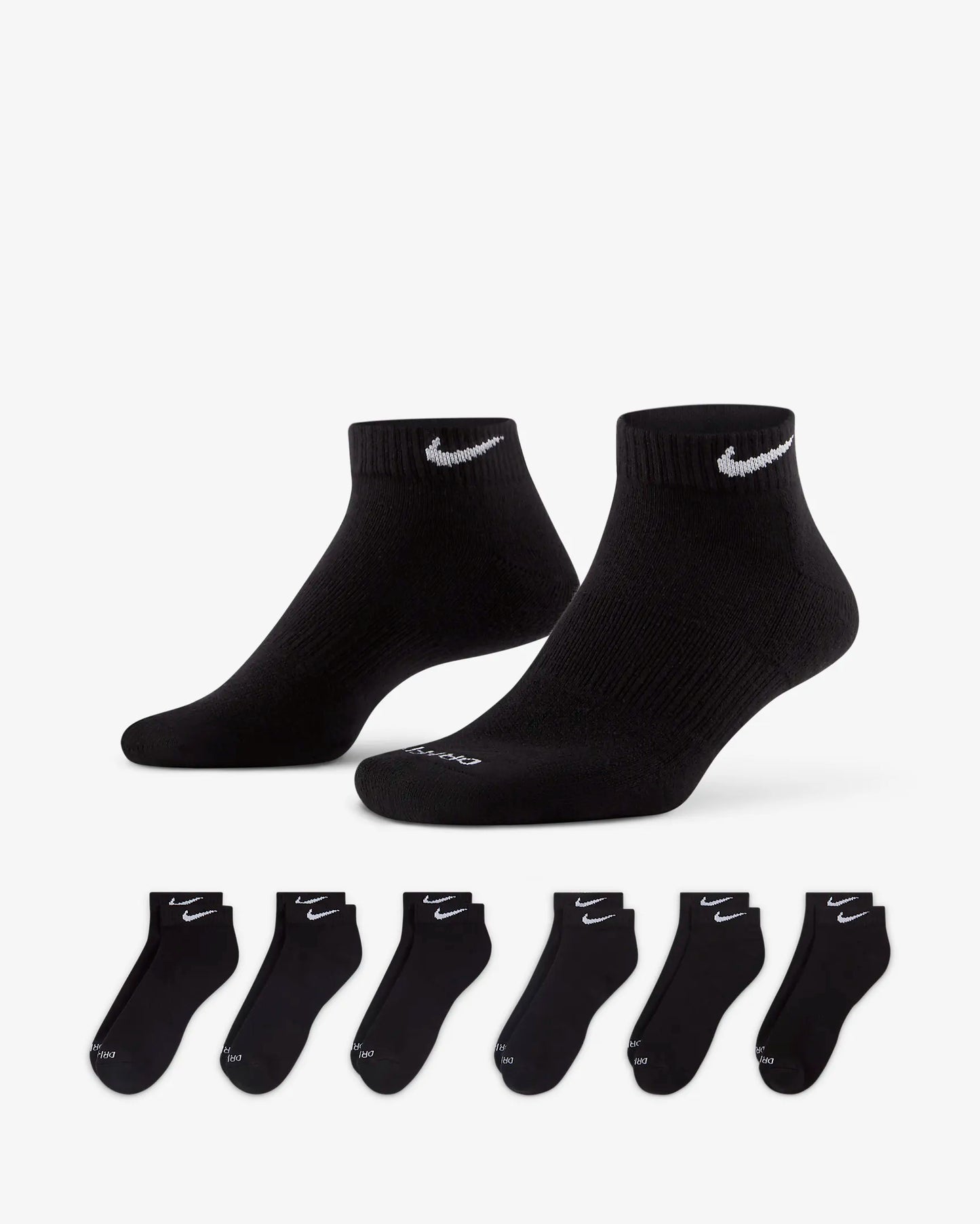 Nike Everyday Plus Cushioned Training Low Socks (6 Pairs), Black/White