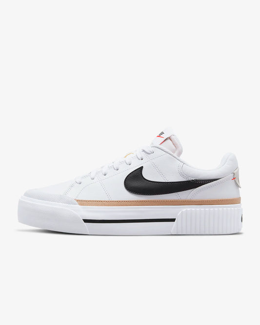 Nike Women's Court Legacy Lift Shoes, White/Hemp/Team Orange/Black