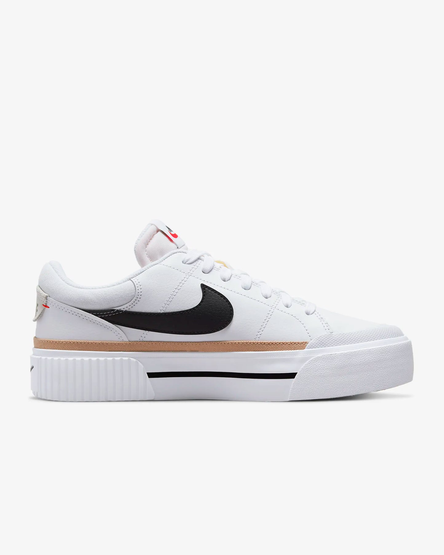 Nike Women's Court Legacy Lift Shoes, White/Hemp/Team Orange/Black