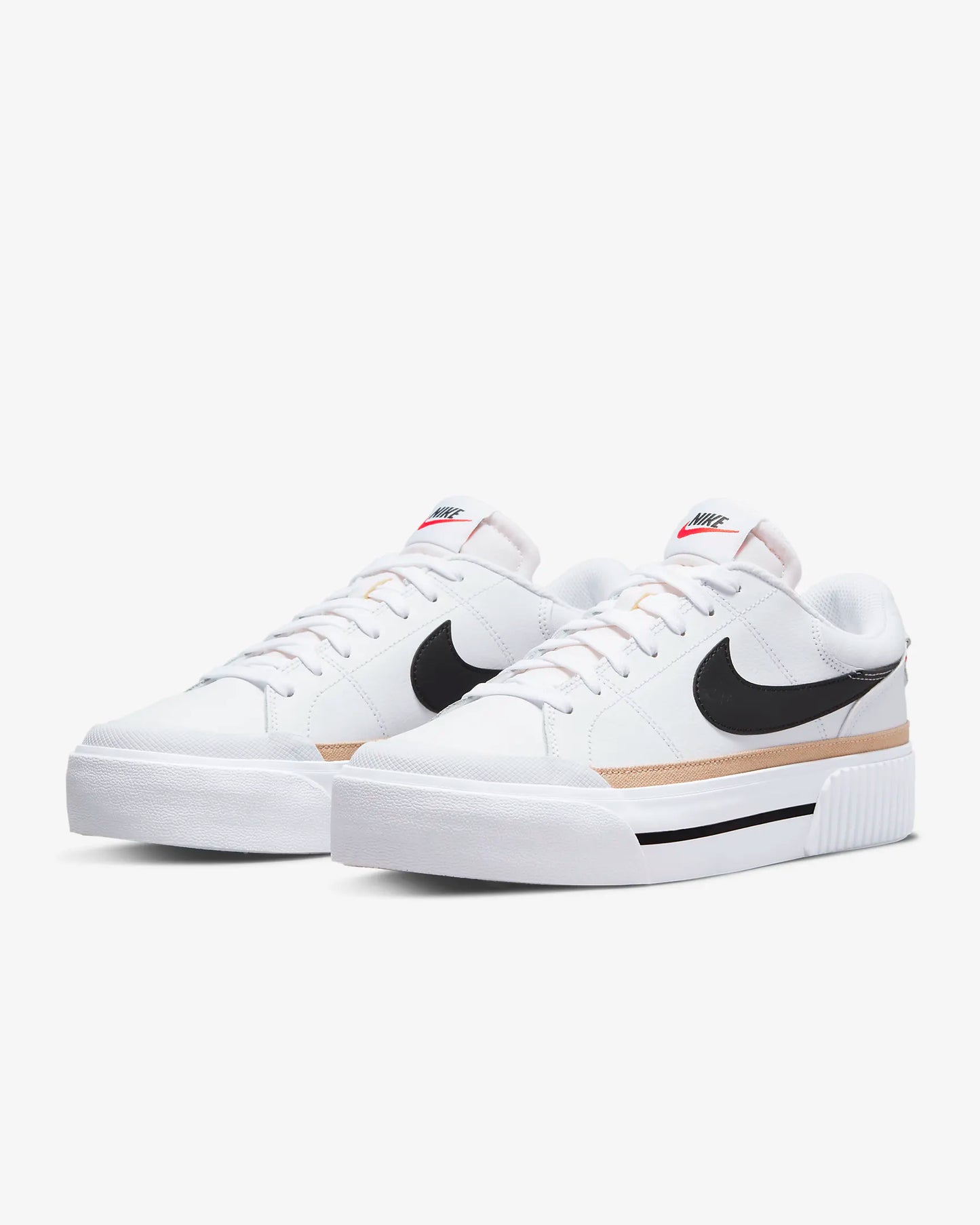 Nike Women's Court Legacy Lift Shoes, White/Hemp/Team Orange/Black