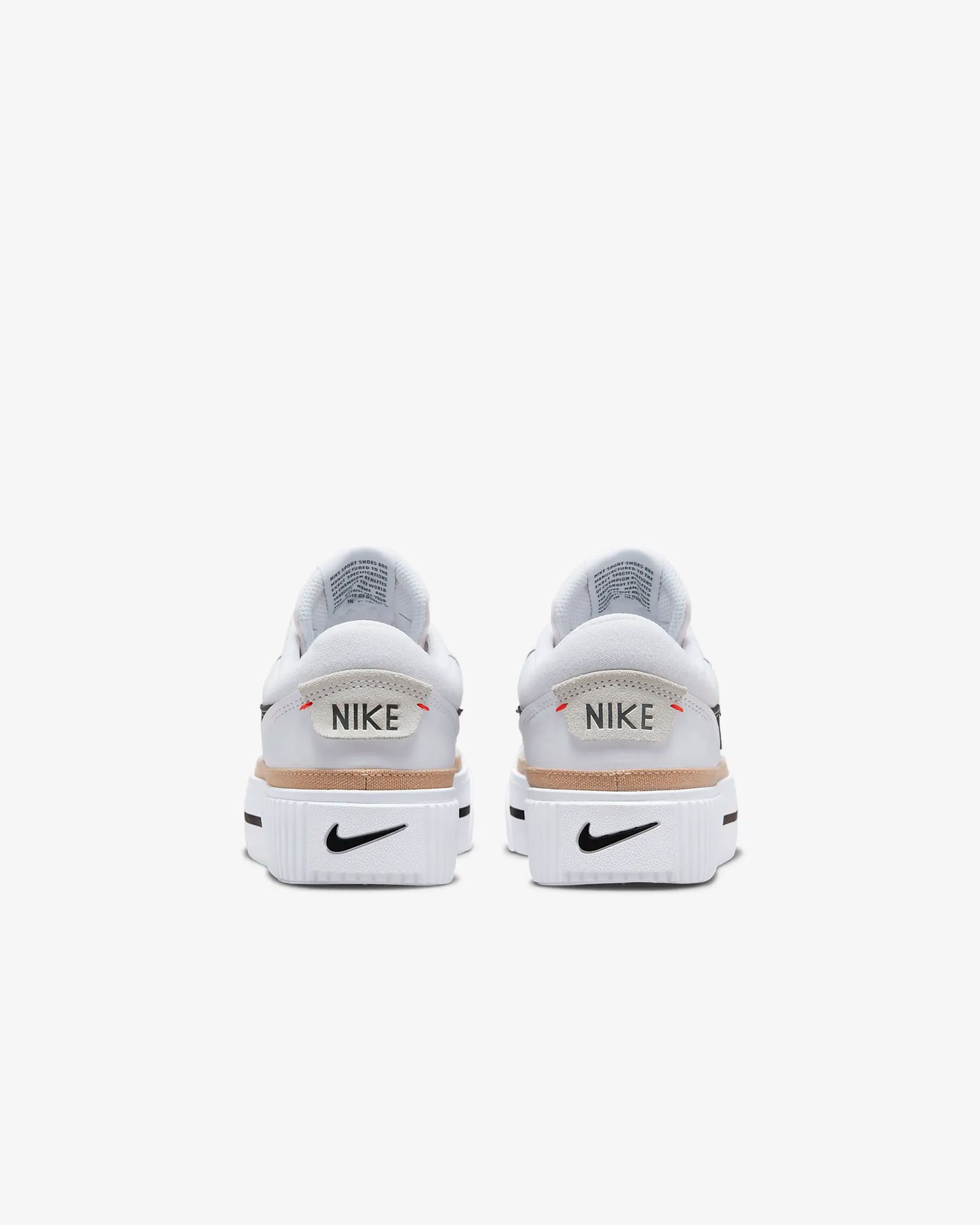 Nike Women's Court Legacy Lift Shoes, White/Hemp/Team Orange/Black