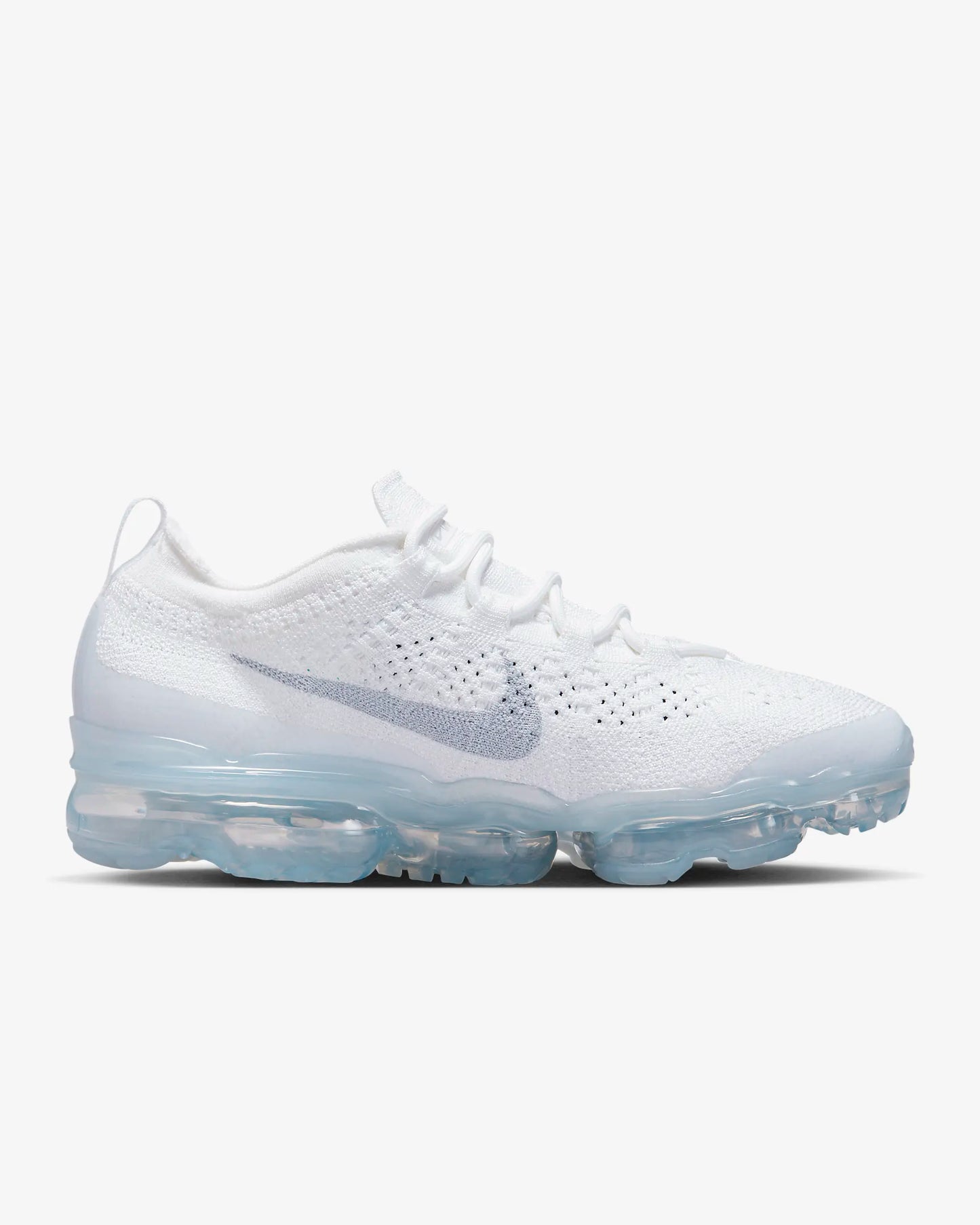 Nike Women's Air VaporMax 2023 Flyknit Shoes, White/Metallic Silver/Metallic Silver/Pure Platinum