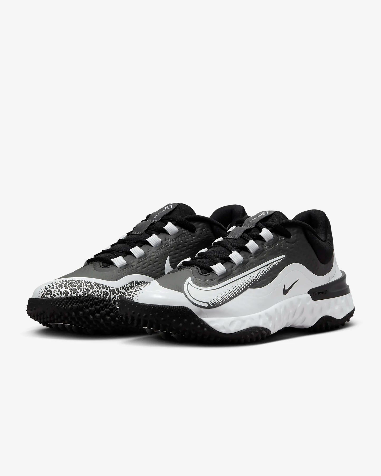 Nike Women's Alpha Huarache Elite 4 Turf Softball Shoes, Black/Iron Grey/White