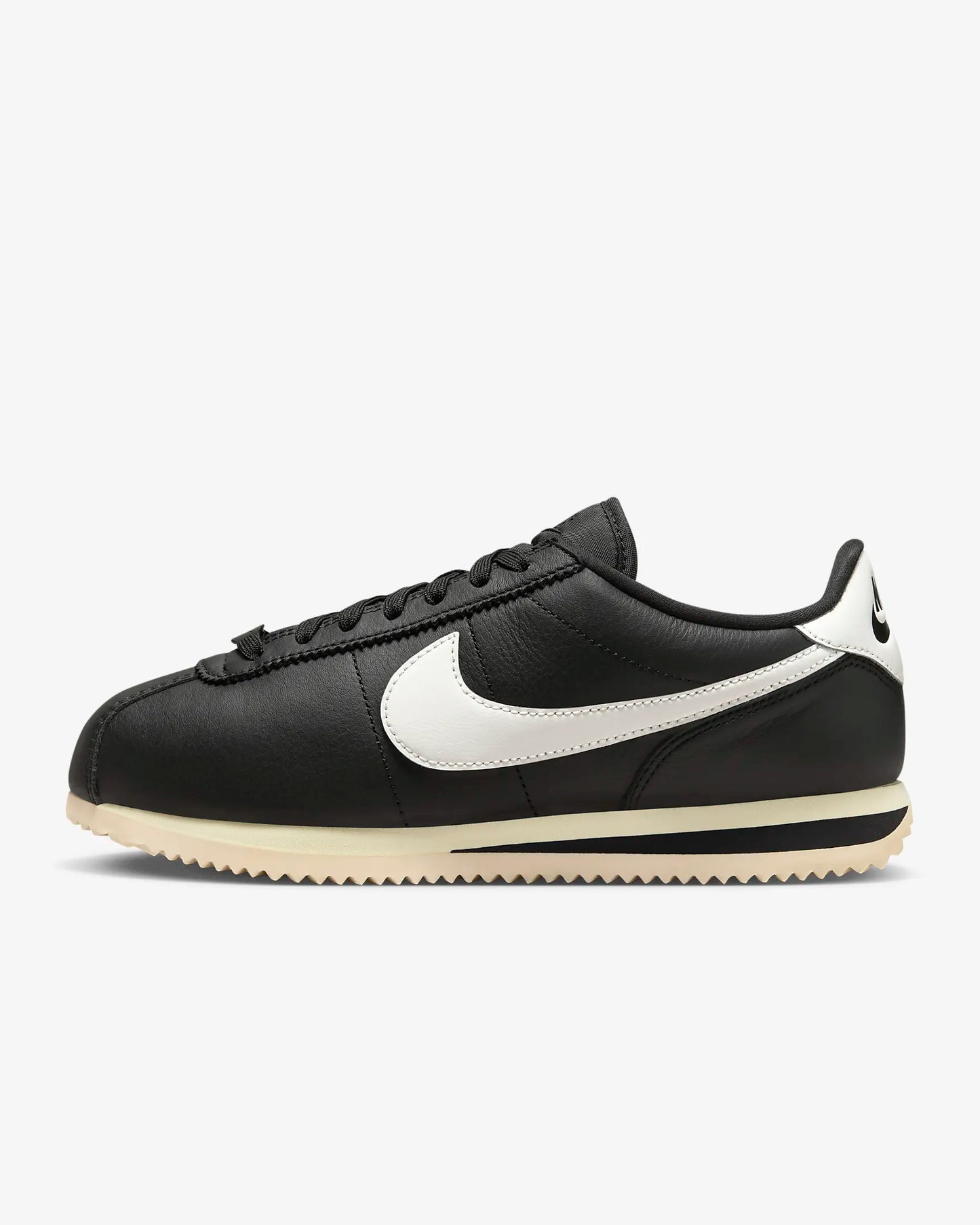 Nike Women's Cortez 23 Premium Leather Shoes, Black/Alabaster/Sail