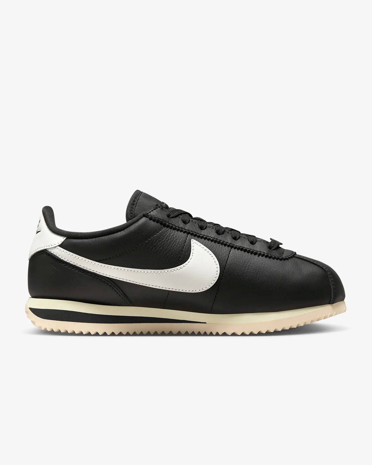 Nike Women's Cortez 23 Premium Leather Shoes, Black/Alabaster/Sail