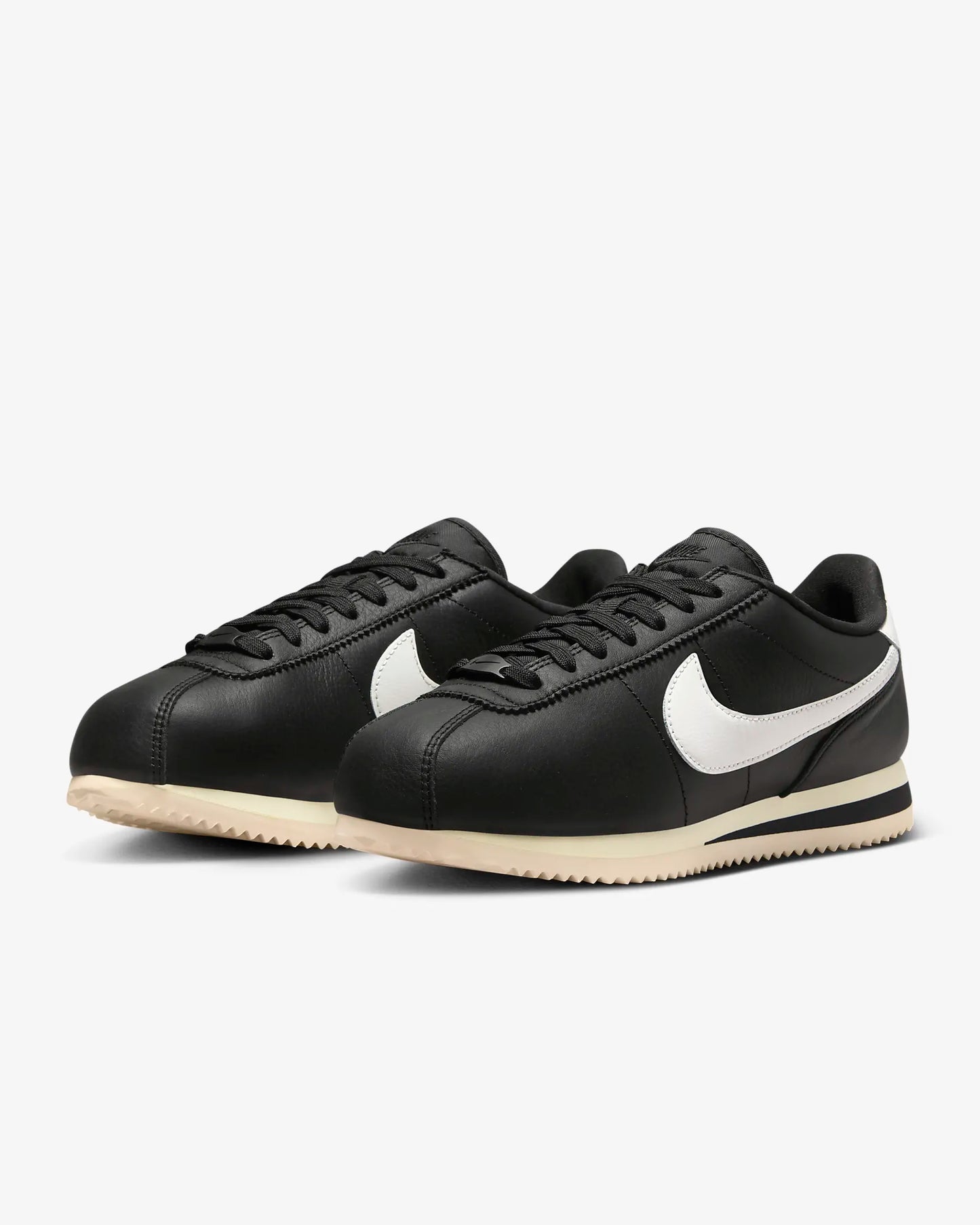 Nike Women's Cortez 23 Premium Leather Shoes, Black/Alabaster/Sail