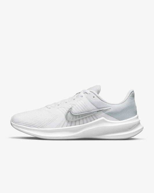 Nike Women's Downshifter 11 Road Running Shoes, White/Pure Platinum/Wolf Grey/Metallic Silver