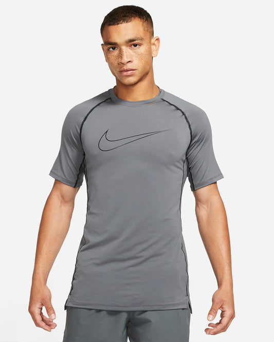 Nike Men's Pro Dri-FIT Slim Fit Short-Sleeve Top, Iron Grey/Black/Black