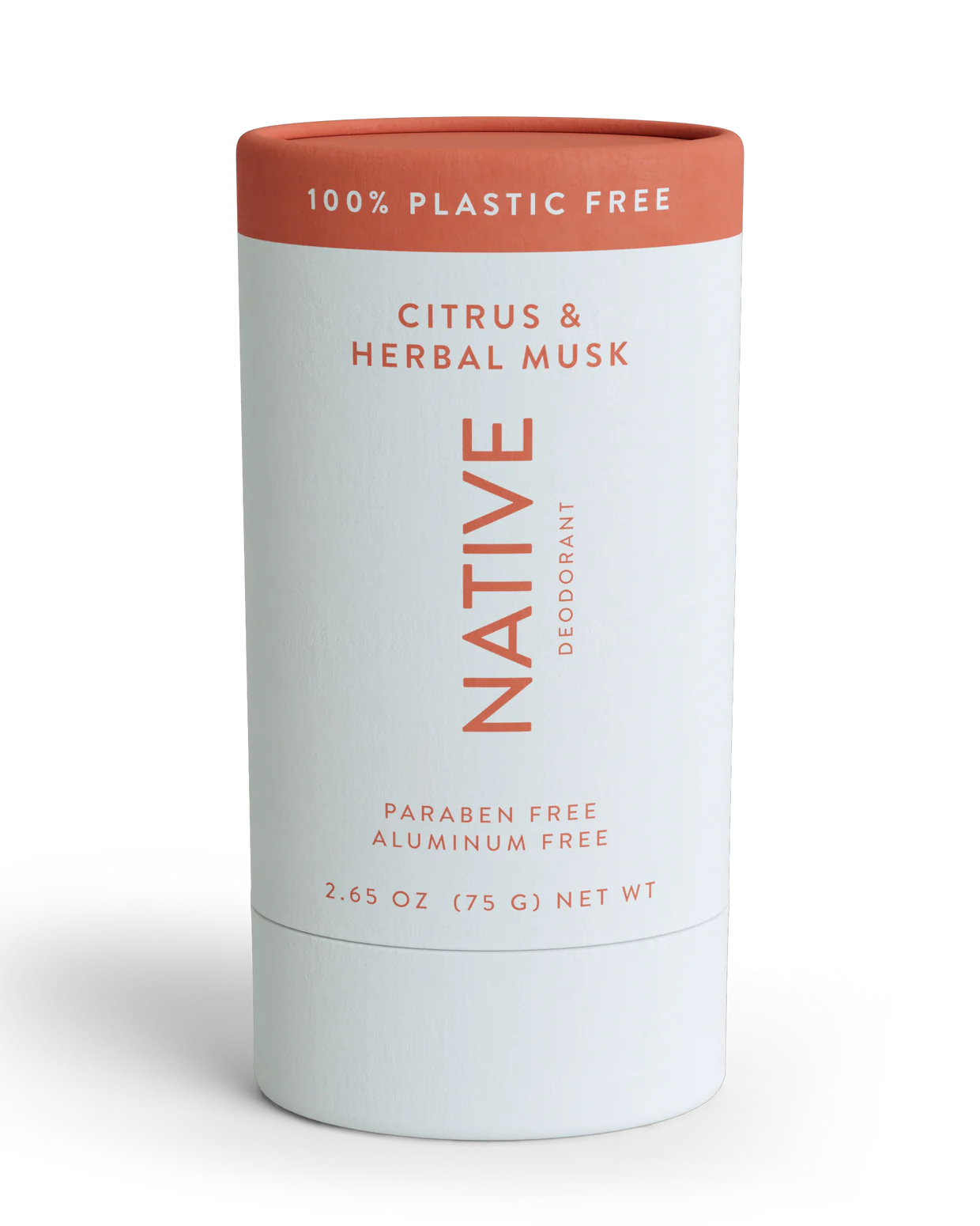 Native Plastic Free Deodorant - Citrus & Herbal Musk - Aluminum Free - 2.65 oz