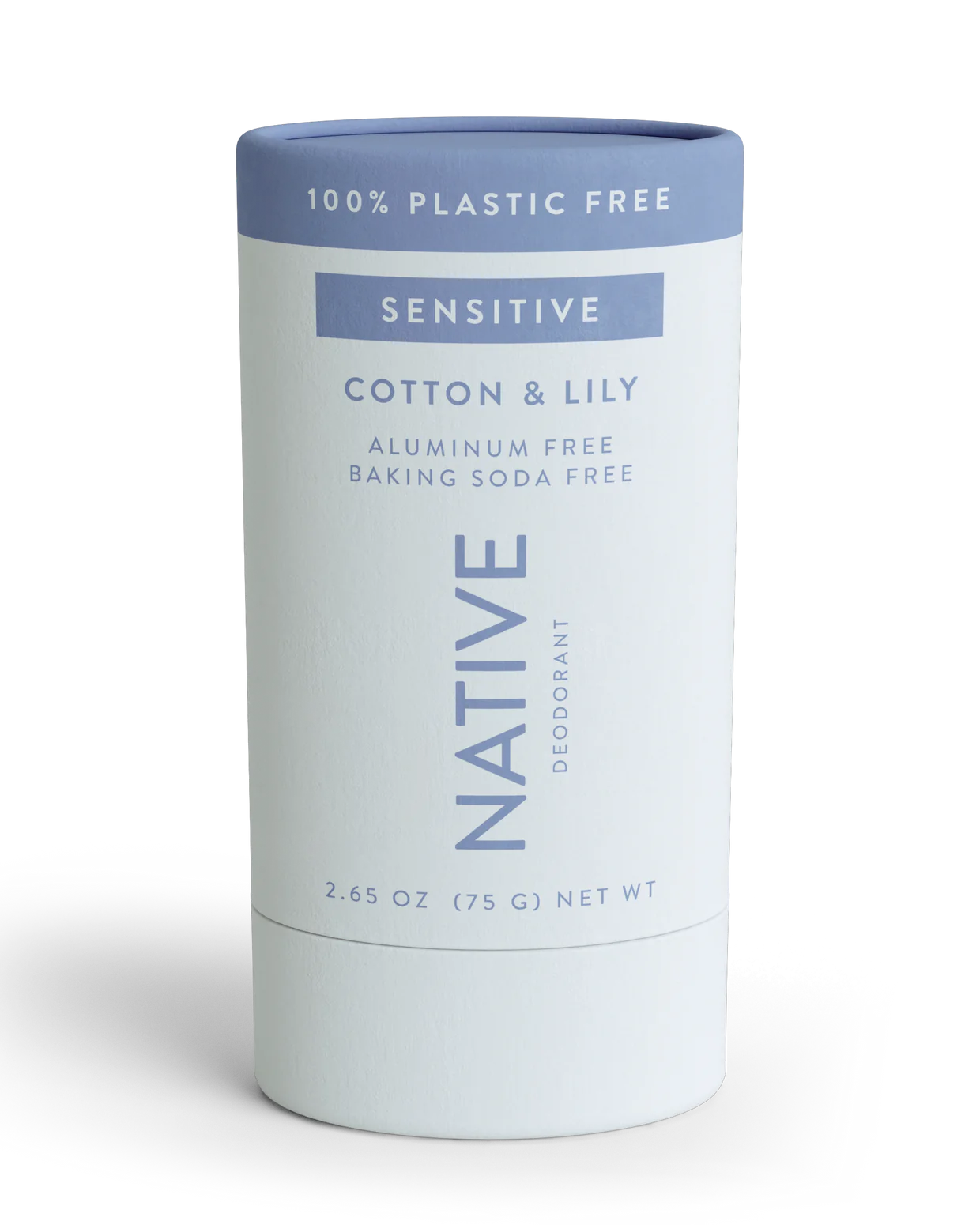 Native Plastic Free Deodorant - Cotton & Lily (Sensitive) - Aluminum Free - 2.65 oz