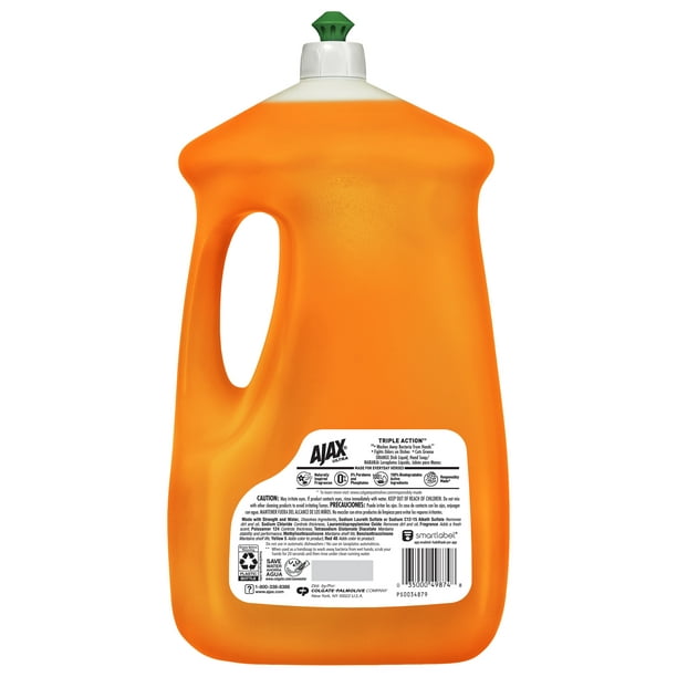 Ajax Ultra Triple Action Liquid Dish Soap, Orange Scent - 90 Fluid Ounce