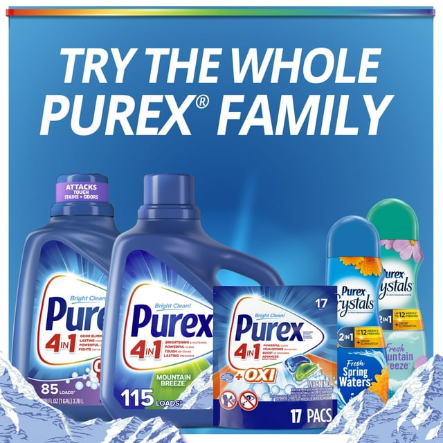 Purex Liquid Laundry Detergent, Mountain Breeze, 312 Fluid Ounces, 240 Loads