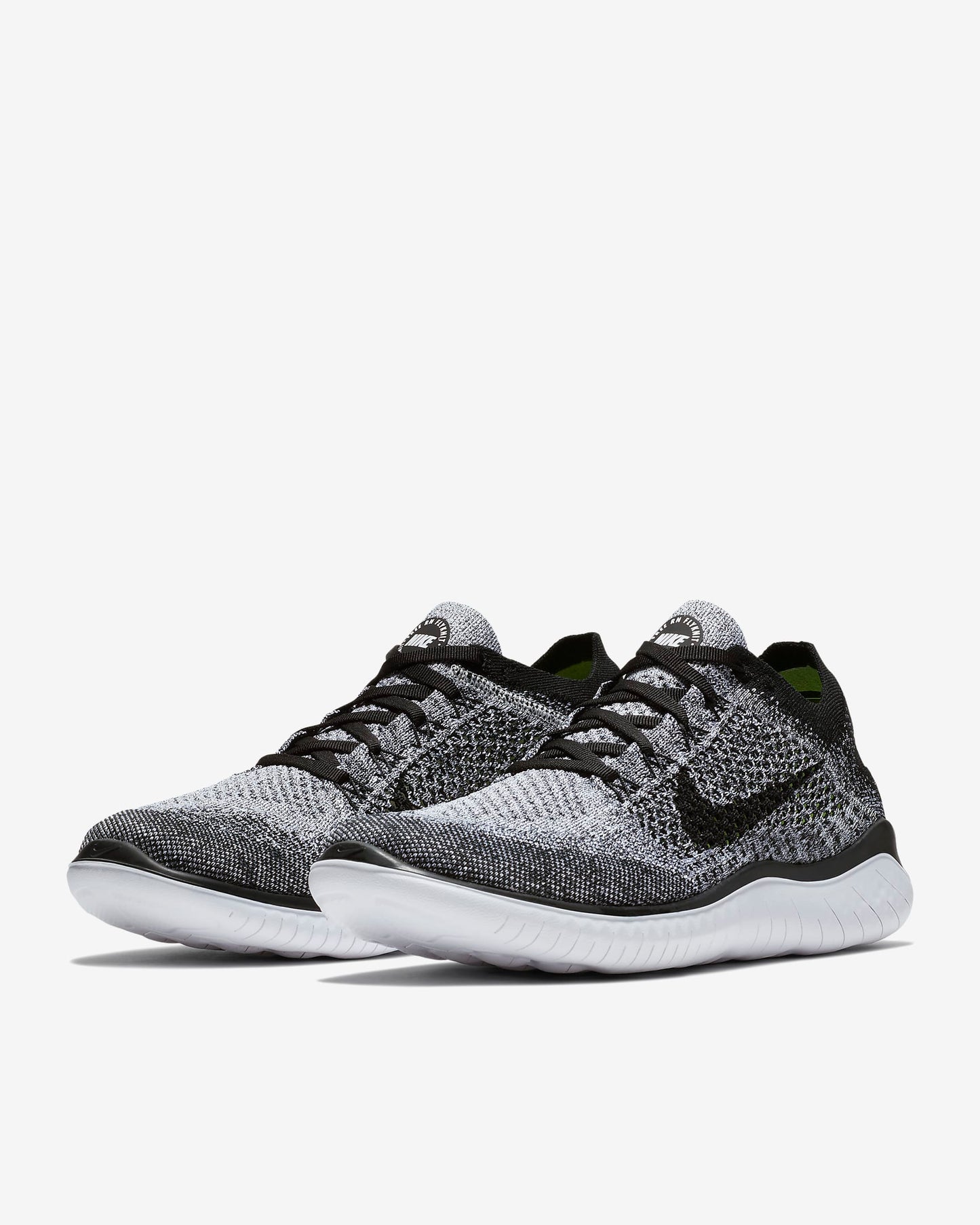 Nike Men's Free Rn Flyknit 2018 Running Shoe, White/Black