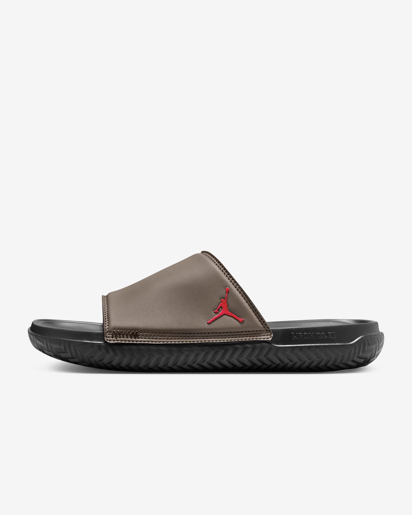 Jordan Men's Play Slides, Palomino/Black/Fire Red